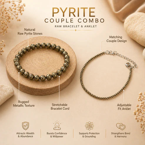 Pyrite Couple Combo – Bracelet & Anklet