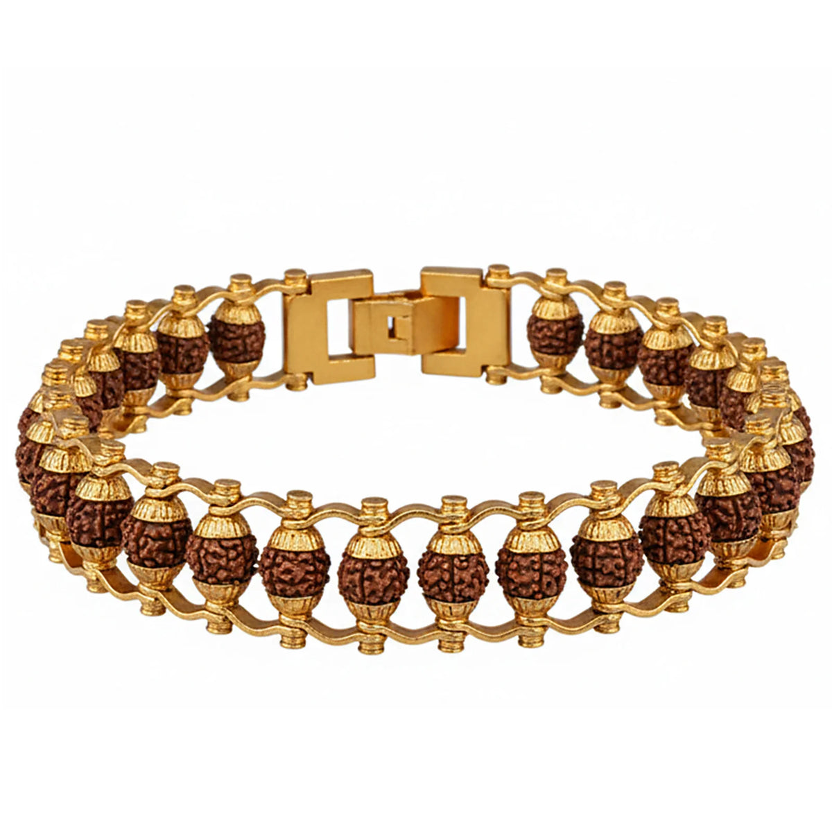Gold Plated Modern Rudraksha Bracelet