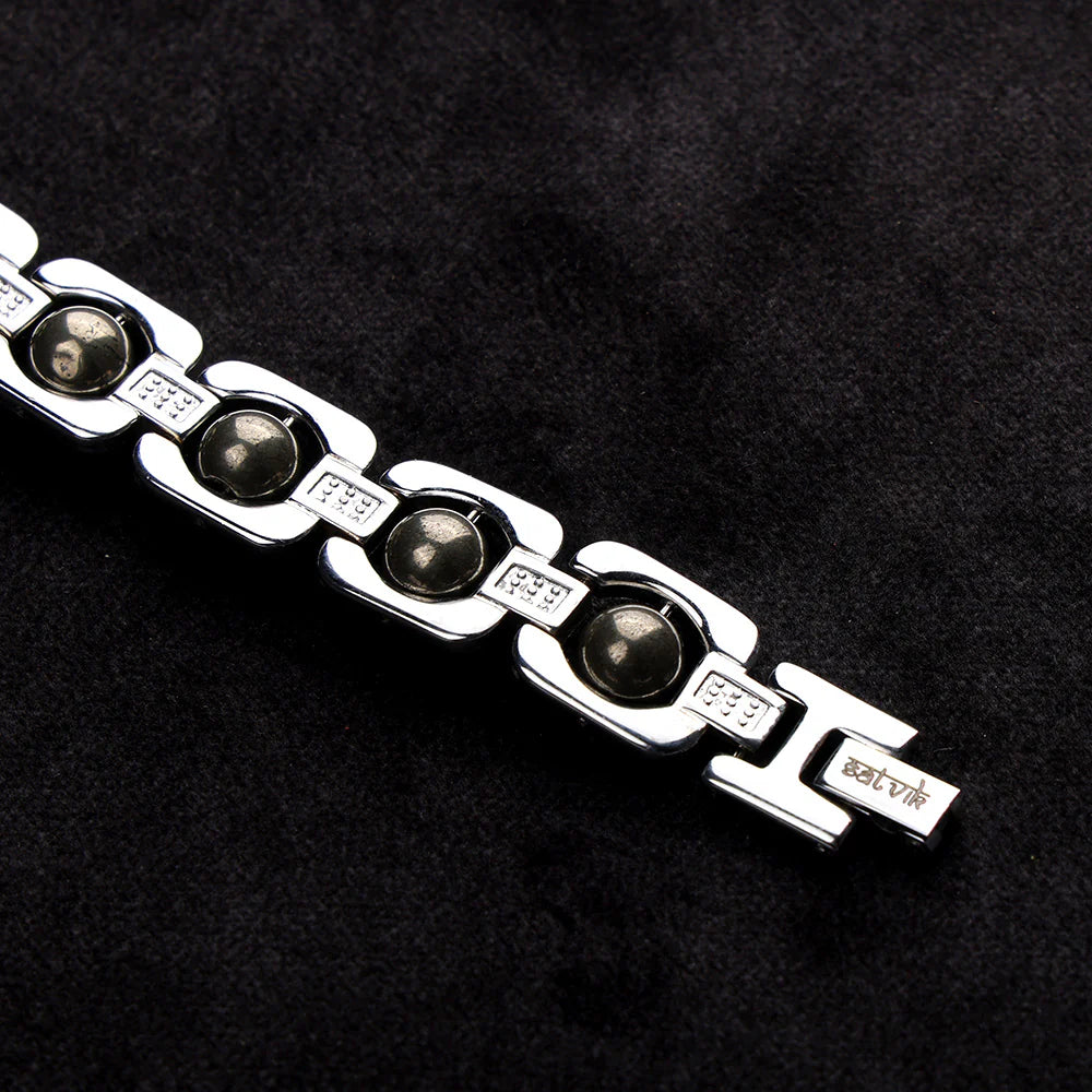 Silver Plated Pyrite Bracelet