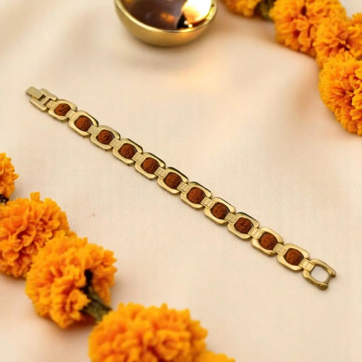 Gold Plated Essential Rudraksha Bracelet