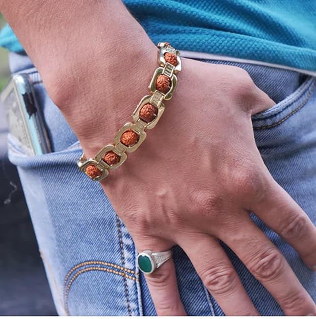 Gold Plated Essential Rudraksha Bracelet