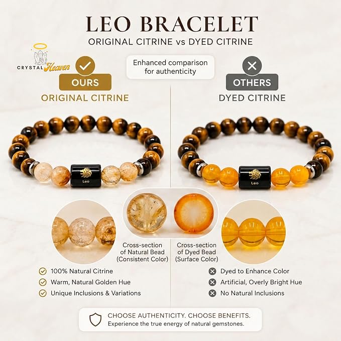 Leo (सिंह राशि) Zodiac Tiger Eye & Citrine Bracelet