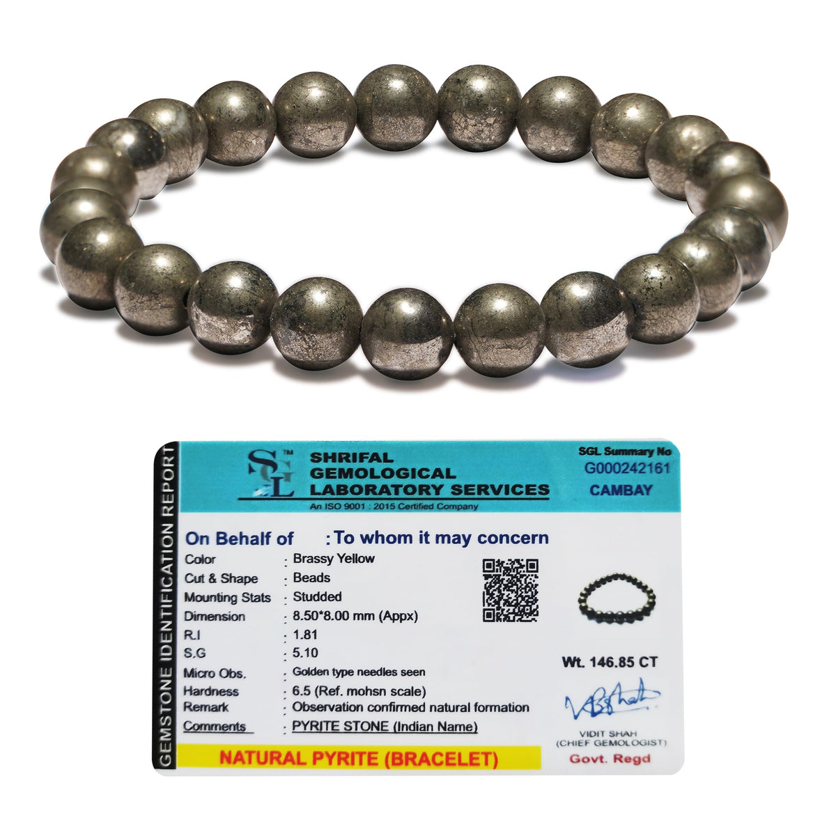 Raw Pyrite bracelet (Stone of Wealth)