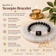Scorpio (वृश्चिक राशि) Zodiac Black Obsidian & Milky Quartz Bracelet