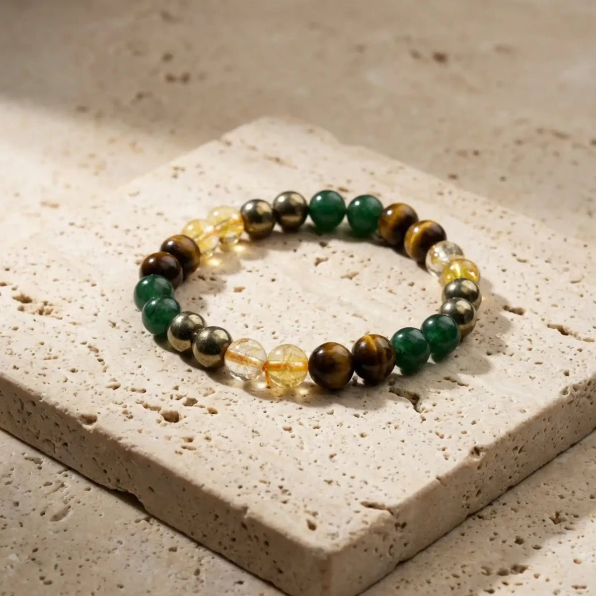 Devshilp Money Magnet Bracelet - Pyrite, Tiger Eye, Citrine & Aventurine with Certificate