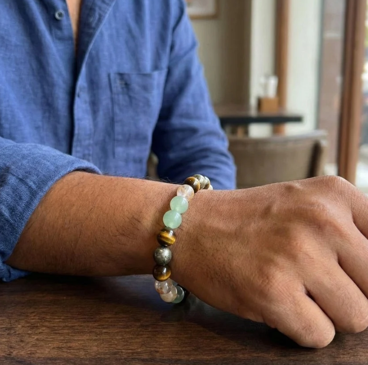 Money Magnet Fusion Band - Pyrite, Tiger Eye, Citrine & Aventurine