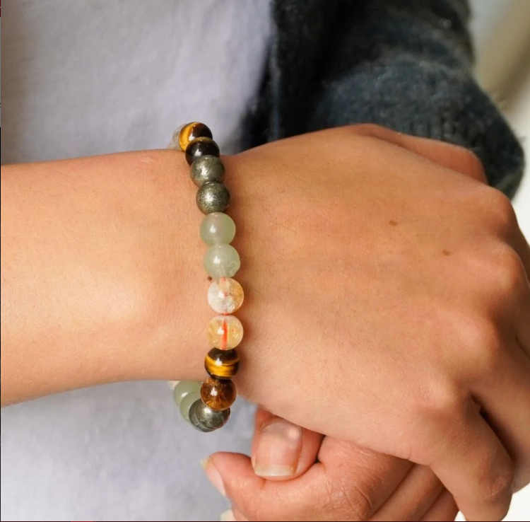 Money Magnet Fusion Band - Pyrite, Tiger Eye, Citrine & Aventurine