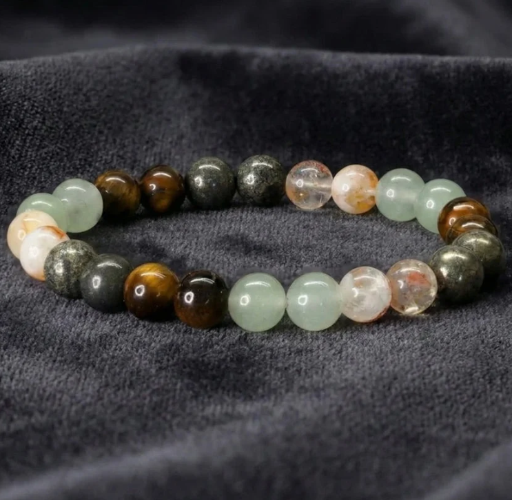 Money Magnet Fusion Band - Pyrite, Tiger Eye, Citrine & Aventurine