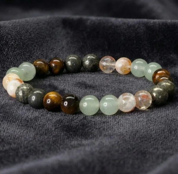 Money Magnet Fusion Band - Pyrite, Tiger Eye, Citrine & Aventurine