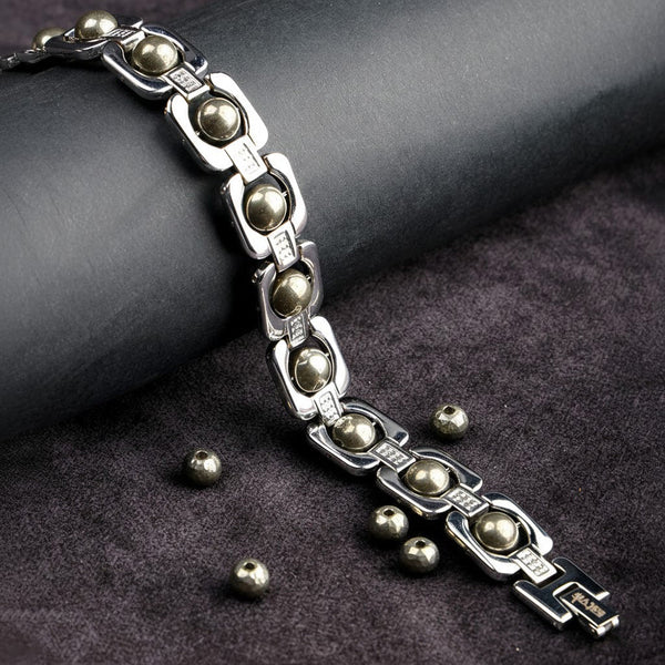 Silver Plated Pyrite Bracelet