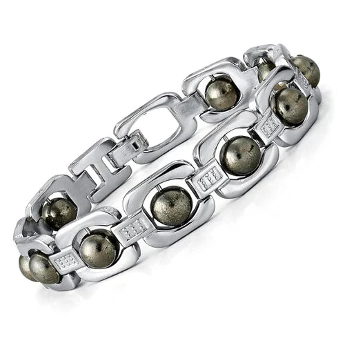 Silver Plated Pyrite Bracelet