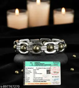 Silver Plated Pyrite Bracelet